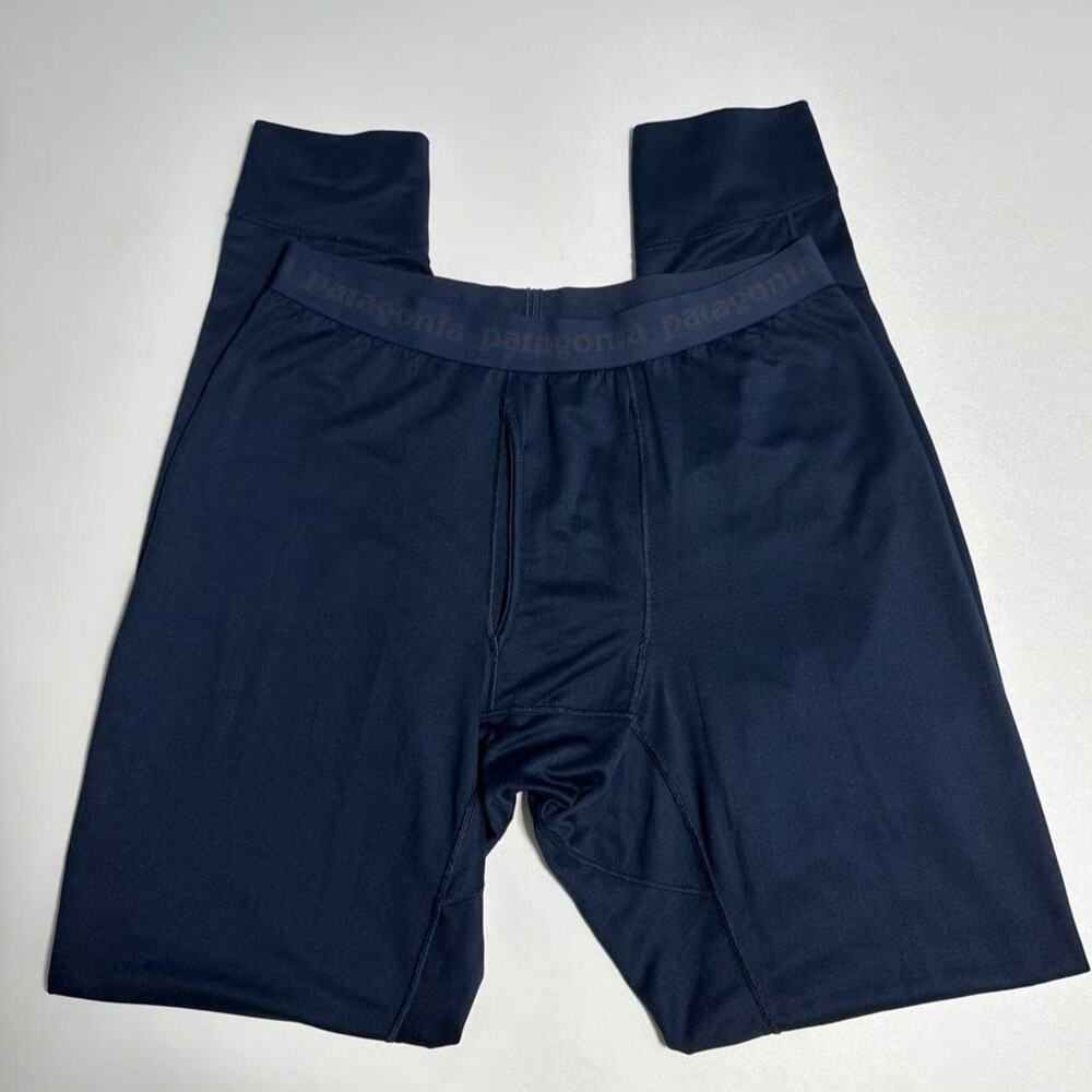 Patagonia Capilene Midweight Base Layer Bottoms Pants Blue Long Underwear Size M